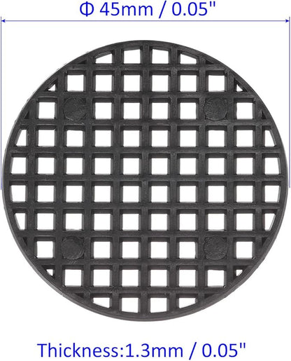 50 Pack Plant Pot Hole Mesh Pads - Round Rigid Bonsai Flowerpot Drainage Grid Screen Apply to Outdoor/Garden (4.5cm/1.8 Inch, Black)
