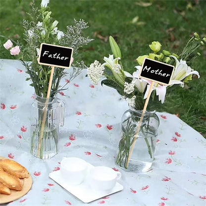 20 Pcs Mini Wood Chalkboard Stakes Gardening Plant Tags Markers Plant Labels Decorative Signs Place Cards