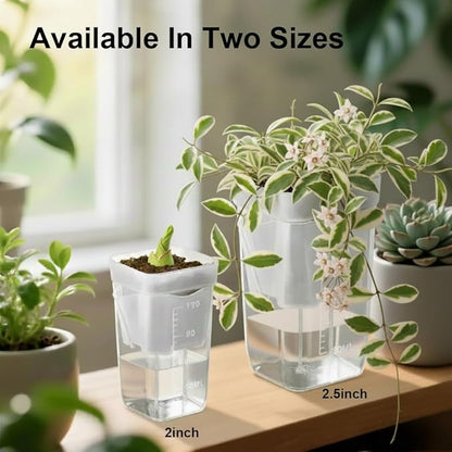15 Pack 2 inch small self watering pots for indoor plants,semi hydroponic pots for leca and pon,clear plastic plant pot for propagation,seedling,cutting and African violet (muti-color, 2 inch)
