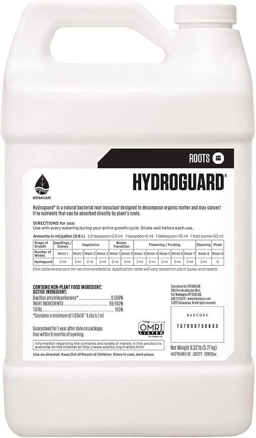 Botanicare Hydroguard Bacillus Root Inoculant, 1-Gallon