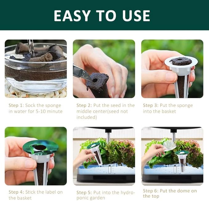 YBB 50 Sets Seed Pod Kit for Aerogarden, Hydroponics Grow Anything Kit Garden Seed Starting System Indoor Hydroponics Supplies