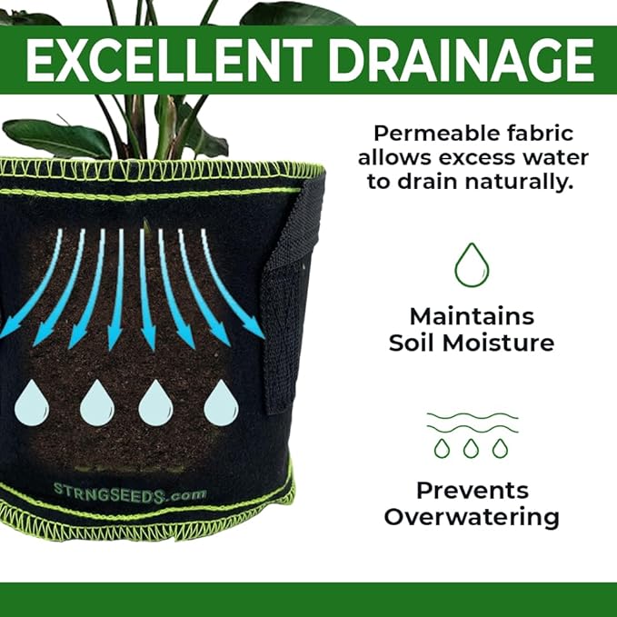 Heavy Duty Grow Bags - 1 Gallon Fabric Pots with Woven Handles - Breathable and Durable Planter Bags for Vegetables, Flowers, and Herbs (1 Singular Grow Bag)