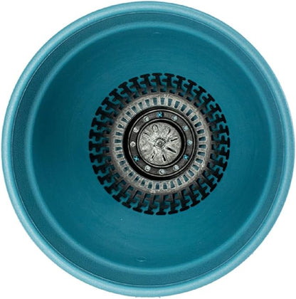 The HC Companies Rings Flower Planter - Self Watering Plant Pots for Herbs & More - Round Lightweight Outdoor & Indoor Planter (16" Blue, Pack of 1)