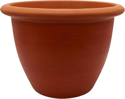 The HC Companies Sevilla Flower Planters - Durable Outdoor & Indoor Planter - Round Lightweight Self Watering Plant Pots for Herbs & More (16" Sunset Terra Cotta, Pack of 1)