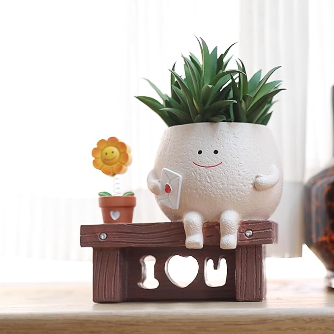 Sunflower Planter Pot with Drainage Hole Cute Plant Pots for Succulents Plants Live Unique Flower Pots for Indoor Outdoor Use