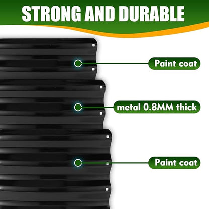 17" Tall Elevated Round Metal Rised Garden Bed- 4'x4' in Size and 0.8MM Thick Durable Planter Box for Vegetables Flowers Succulent at Patio/Garden Outdoor (Black, 4FT Diameter)