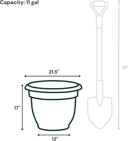 Bloem AP20908 Ariana Self Watering Planter 20", Charcoal Gray
