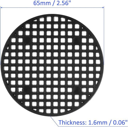 50 Pack Plant Pot Hole Mesh Pads - Round Rigid Bonsai Flowerpot Drainage Grid Screen Apply to Outdoor/Garden (6.5cm/2.5 Inch, Black)