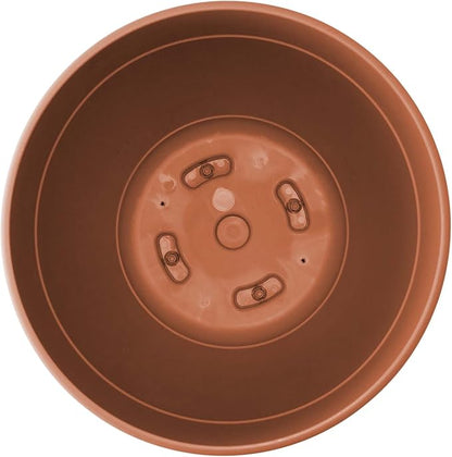 Bloem Dayton 12" Terra Cotta Recyled Plastic Planter Pot with Drainage Holes and Removable Saucer for Indoor and Outdoor Gardening