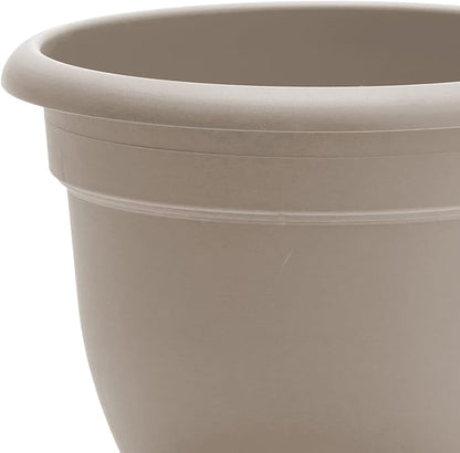 Bloem Ariana Self Watering Planter: 12" - Pebble Stone - Durable Resin Pot, for Indoor and Outdoor Use, Self Watering Disk Included, Gardening, 3 Gallon Capacity