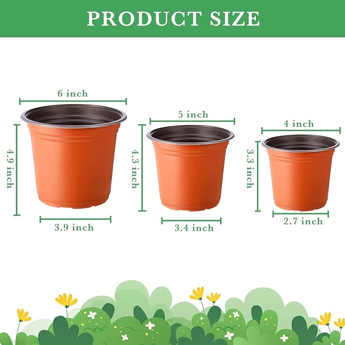 Hushee 1500 Pcs Plastic Plants Nursery Pots - Seed Starting and Seedling Planters With Drainage Holes for Indoor Outdoor Flower Transplanting