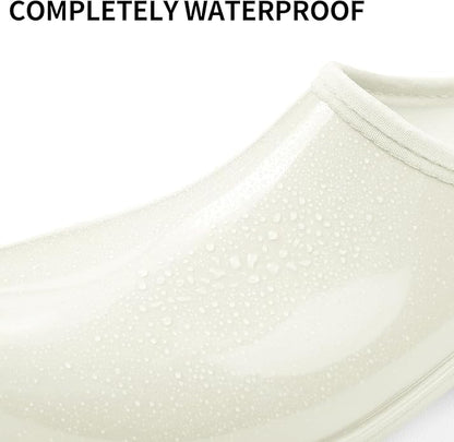 DKSUKO Waterproof Garden Shoe for Women Outdoor Slip-On Rain Boots Short Ankle Work Shoes and Garden Clogs with Comfort Insole