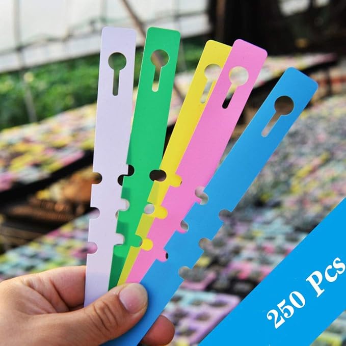 250 Pieces Plant Labels Plant Tree Tags Outdoor Waterproof Plastic Wrap Around Hanging Nursery Garden Gardening Labels Stakes Markers Reusable