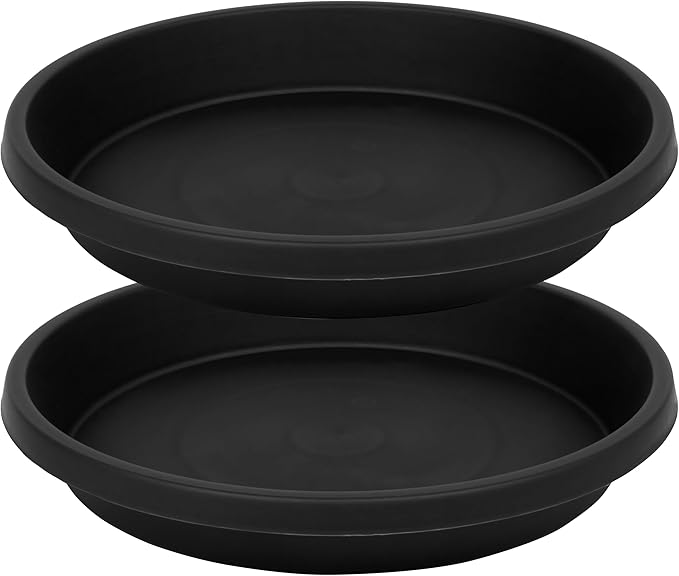 2 Pack Plant Saucer 10 Inch, Drip Trays for Potted Plants, Flower Pot Saucers Plant Trays for Pots, Plastic Planter Tray for Indoors, Plant Water Catcher Tray, Birdbaths for Outdoors