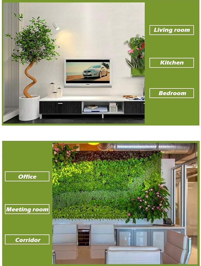 Hanging Planting Grow Bags, 49 Pockets Hanging Vertical Wall Planter Wall Mounted Grow Bag Outdoor Indoor Gardening Vertical Greening Flower Container, Planting Bags Storage Bags(1.0 m × 1.0 m, Green)
