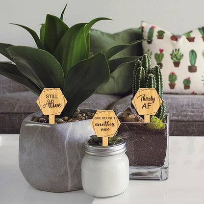 arricraft 15 Pcs Wooden Plant Tags, Fun Text Waterproof Garden Stake Labels Proverbs Plant Markers with Text for Vegetable Fruit Potted Plants Nursery Markers Decorative Gifts