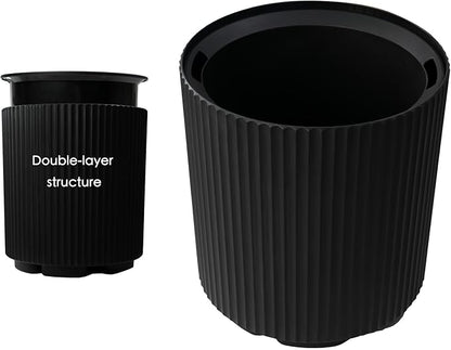 Kozyard Round Planter 16’’H Plant Pots for Indoor Outdoor Porch, Patio, Backyard Planters with Water Reservoir Modern Décor for Tall Plants, Flowers (16inch/Black)