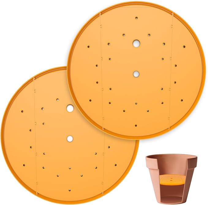 2Pcs Planter Inserts for Large Pots, 18" Round Plastic Planter Insert with Drainage Holes for Place Inside Planters to Use Less Potting Soil for Tall Flower Pots Plant Containers (18inch)