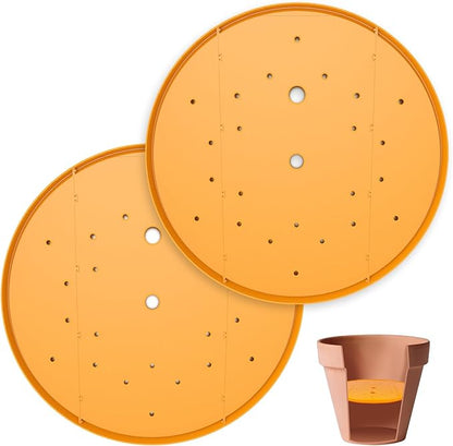2Pcs Planter Inserts for Large Pots, 18" Round Plastic Planter Insert with Drainage Holes for Place Inside Planters to Use Less Potting Soil for Tall Flower Pots Plant Containers (18inch)