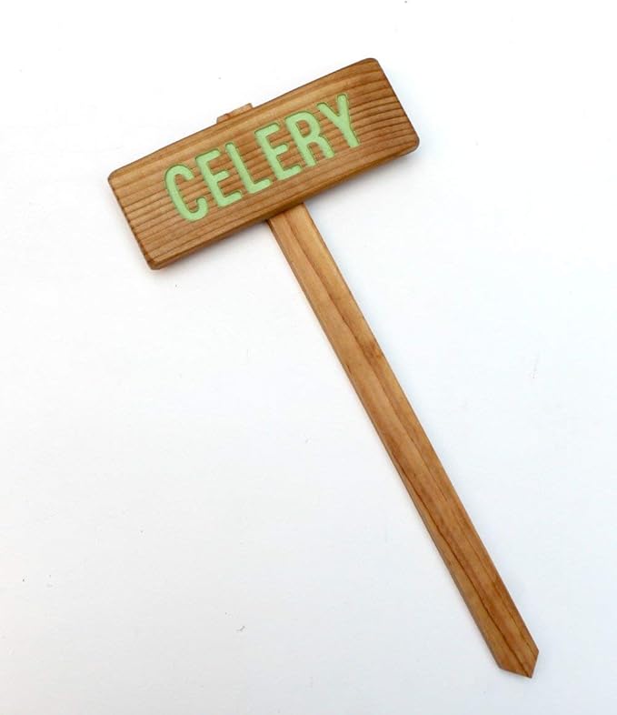 CELERY Garden Sign, Painted & Oil Sealed Cedar Wood: Hand Routed, Garden Marker, Plant Marker, Custom Garden Sign, Personalized Marker