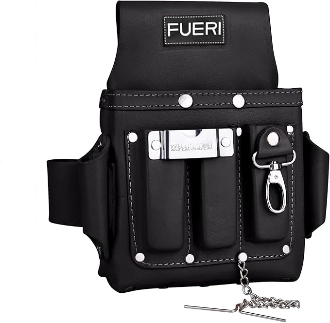 FUERI Leather Tool Pouches Carpenter Electrician Belt Bags Organizer 4 Pocket Professional Heavy Duty Pouch for Construction Framing