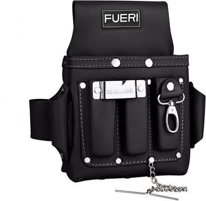 FUERI Leather Tool Pouches Carpenter Electrician Belt Bags Organizer 4 Pocket Professional Heavy Duty Pouch for Construction Framing