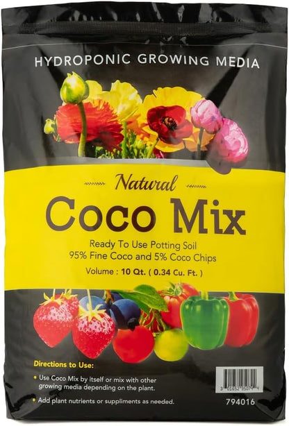 Potting Soil Mix 2-Pack - 10 Quarts Envelor Indoor Plants Soil for Outdoor Plants 0.34 Cubic Feet Potting Mix Hydrated Coco Coir Mix for Plants Ready to Use Natural Plant Top Soil