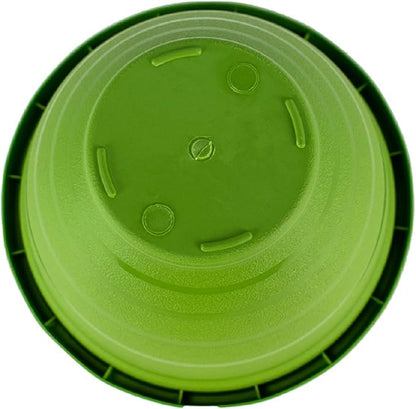 The HC Companies Rings Flower Planter - Self Watering Plant Pots for Herbs & More - Round Lightweight Outdoor & Indoor Planter (8" Green, Pack of 2)
