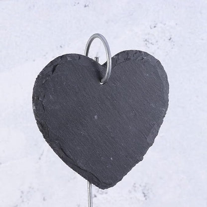 GANAZONO Plant Labels for Outdoor Garden Slate Garden Signs Heart Shaped Reusable Garden Chalkboard Labels Plant Markers Nursery Garden Labels 3 Pcs 10cm