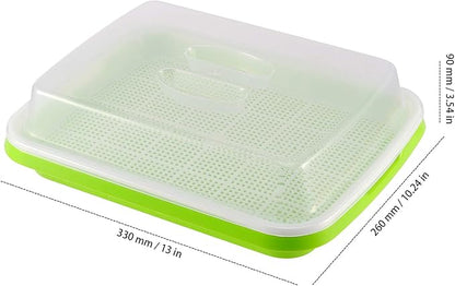 8 Pack Seed Sprouter Tray, BPA Free, Big Capacity Seed Germination Tray, Healthy Wheatgrass Seeds Grower with Lid for Growing, Bean Sprouts, Cat Grass, Wheat Grass, Mung Beans