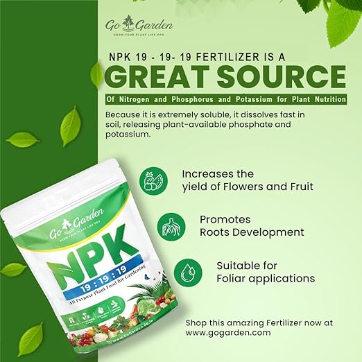 Go Garden Npk 19 19 19 Plant Food Powder for Plants and Gardening Purpose - 400 Gm