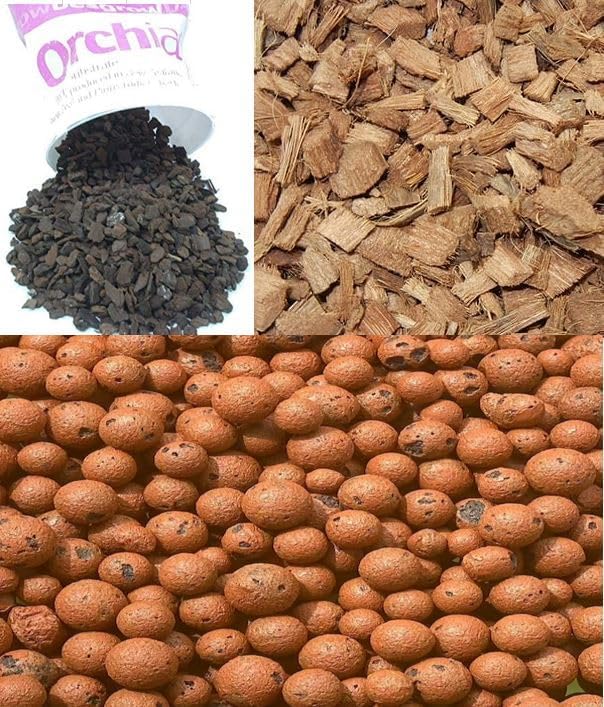 Superior Orchid Potting Mix: All-in-One Blend for Seedlings to Mature Orchids with Leca, Bark, Coco Chips & 12-Month Slow-Release Fertilizer (4lb)