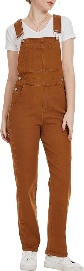 Bib Overalls for Women Fashion Jean Jumpsuit Adjustable Strap Coveralls
