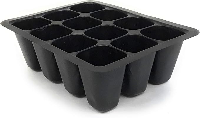 12 Cell Garden Seedling Starter Trays, Seed Germination and Plant Propagation Planting Seeder Pots (18 Trays))