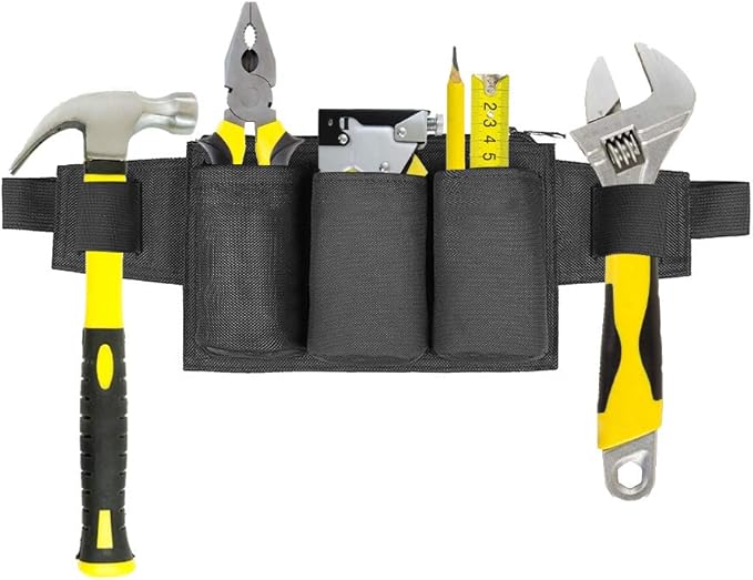 Tool Pouch, Waist Tools Bag Belt, Bottle Holster, Heavy Duty Working Tool Apron for Janitorial, Custodial, Housekeeping, Cleaning