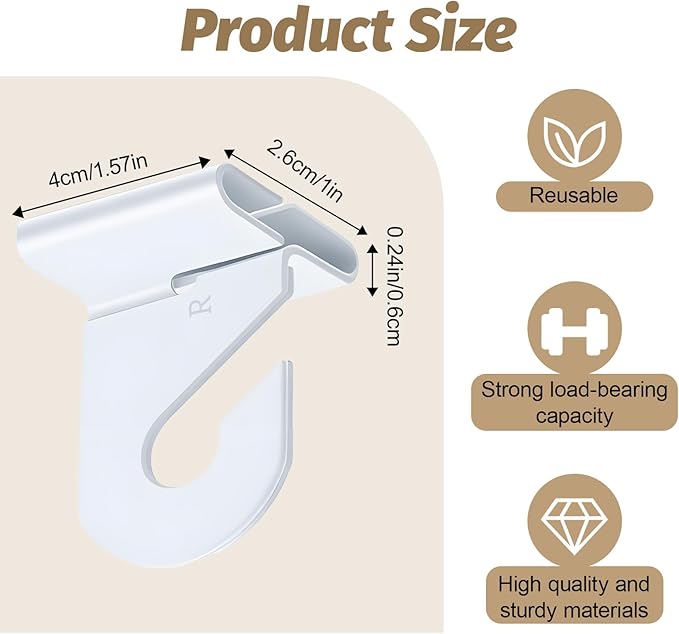 30 Pairs Drop Ceiling Hooks Heavy Duty Drop Ceiling Hook for Hanging Ceilings Hanging Hook Ceiling-Grid Hangers Ceilings Hooks for Classroom Hang Plants & Decorations Classroom Grid Office Wedding