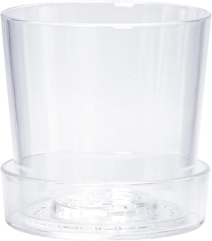 Phoenix Vine 4.5 Inch Clear Acrylic Planter Pot with Tray, Orchid Pot with Drainage Holes, Deep Saucer for Bottom Watering, Transparent Containers for Indoor Plants, Herbs, Set of 1, 91-A-E-1