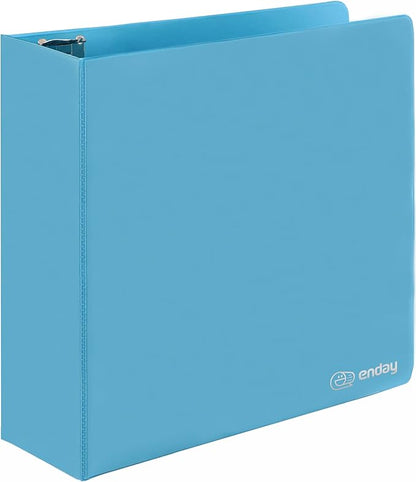 Enday 3 Inch Binder 3 Ring Binders Blue, Slant D-Ring 3” Clear View Cover with 2 Inside Pockets, Heavy Duty Colored School Supplies Office and Home Binders