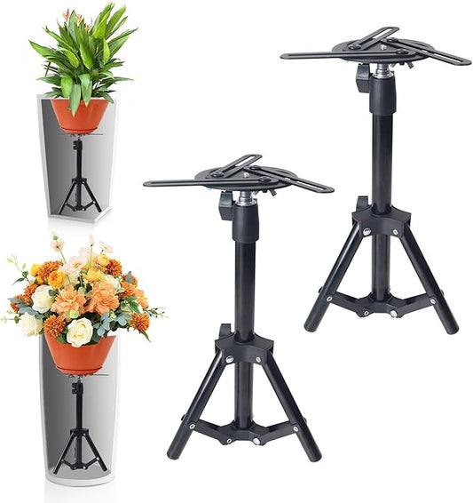 2PCS Adjustable Planter Inserts Plant risers,Tall Tapered Plant Riser Fill Bottom，Planter Fillers for Large Pots，Indoor and Outdoor （12-21" Rise，4-12" Top）