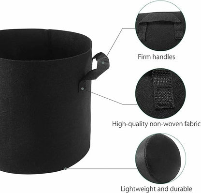 10-Pack 7 Gallon Grow Bags, Heavy Duty Thickened Fabric Grow Bags, Nonwoven Fabric Pots with Handles