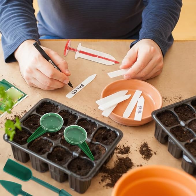 6PCS Mini Seed Spreader Set(Include a Pair of Gloves), 2026 New Small Se-ed Planter Tool, Manual Seedlings Dibber and Widger Set, Seed Sower Spreader Handheld for Tiny Seeds
