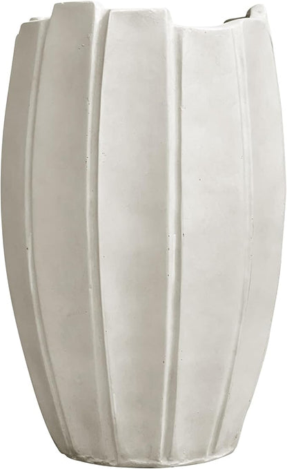 Large Planter 22 Inch Tall Plant Pot with Drainage Hole, Modern Indoor Outdoor Flower Pot for Home Decor Balcony Garden, Wavy Rim Design