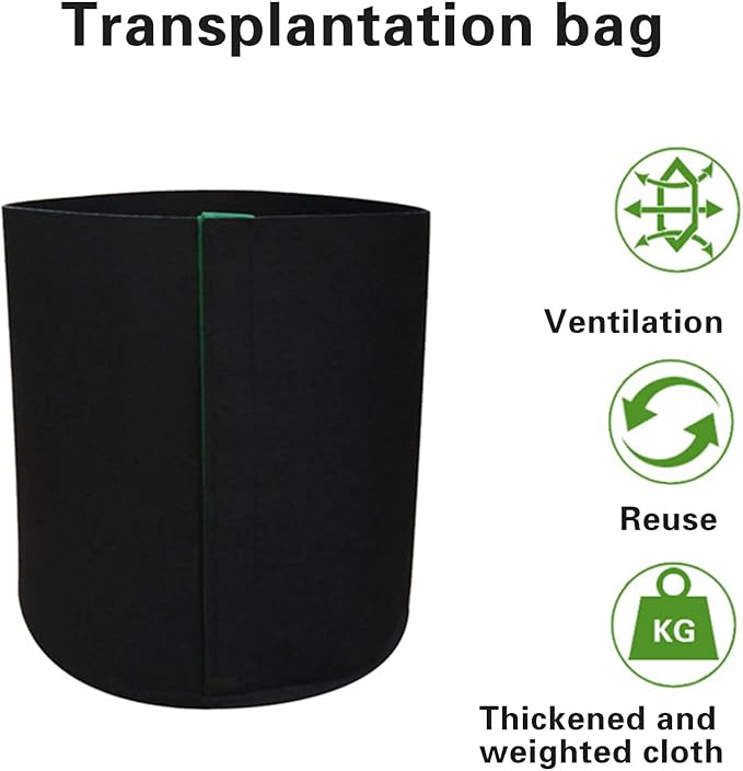 5Pcs Grow Bag, 1/2Gallon Fabric Raised Garden Bed Reusable Large Plant Pots Cloth Raised Garden Bed Rectangle Durable Fabric Raised Planting Bed Fabric Containers Planting Bag