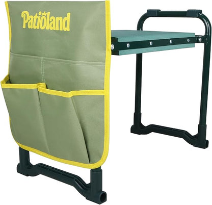 Garden Kneeler and Seat with 1 Tool Bag, 10.2" Widen Heavy Duty Thicken Soft Kneeling Pad, 2-in-1 Folding Garden Stool, Outdoor Yard Work Seat, Ideal Gardening Gifts for Mom, Women, Grandma
