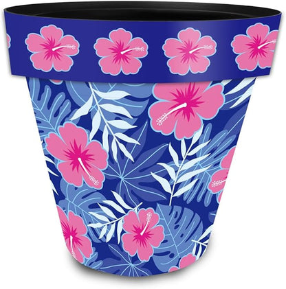 Briarwood Lane Pink and Blue Tropical Medium Planter