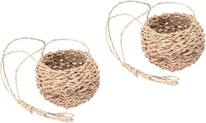 BESPORTBLE 2pcs Mini Handwoven Rope Basket for Plants Storage Decorative Hanging Storage Blanket for Home Decor for Pot Cover and Plant Unique