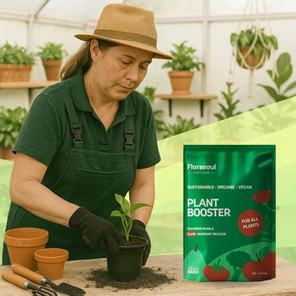 Florasoul® Plant Booster All Purpose Slow Release Fertilizer (6.6 lbs) – Plant-Based & Vegan Formula – 4-Month Sustained Nutrient Feed – for Vegetables, Flowers & Lawns – Pet-Friendly