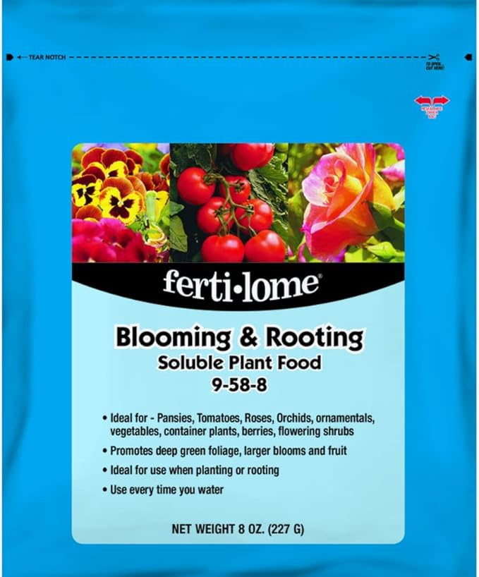 Ferti-Lome Blooming & Rooting Plant Food for Pansies, Tomatoes, Roses 8 oz. (11778)