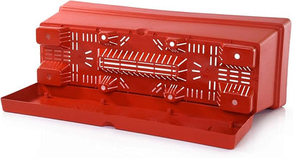 Mintra Window Box Planter, Window Planter Box for Indoor Outdoor Use, Rectangular Pots with Saucers & Drainage Holes, Decorative Plant Pots for Window Sill, Shelf, Desktop, 19" Wx6.75 H, Red