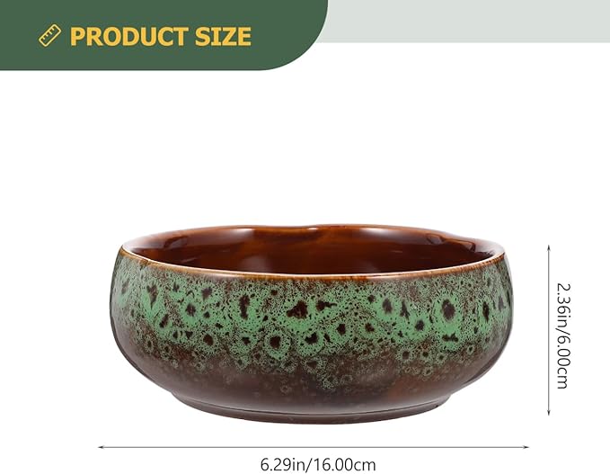 YARNOW Lotus Bowl Planter, 6.3 Inch Bonsai Pot, Ceramic Succulent Pot for Home, Patio, Balcony, Zen Garden Decor